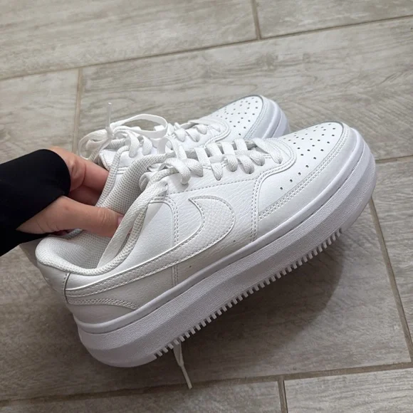 Nike All-White Platform Sneakers - Picture 3 of 3